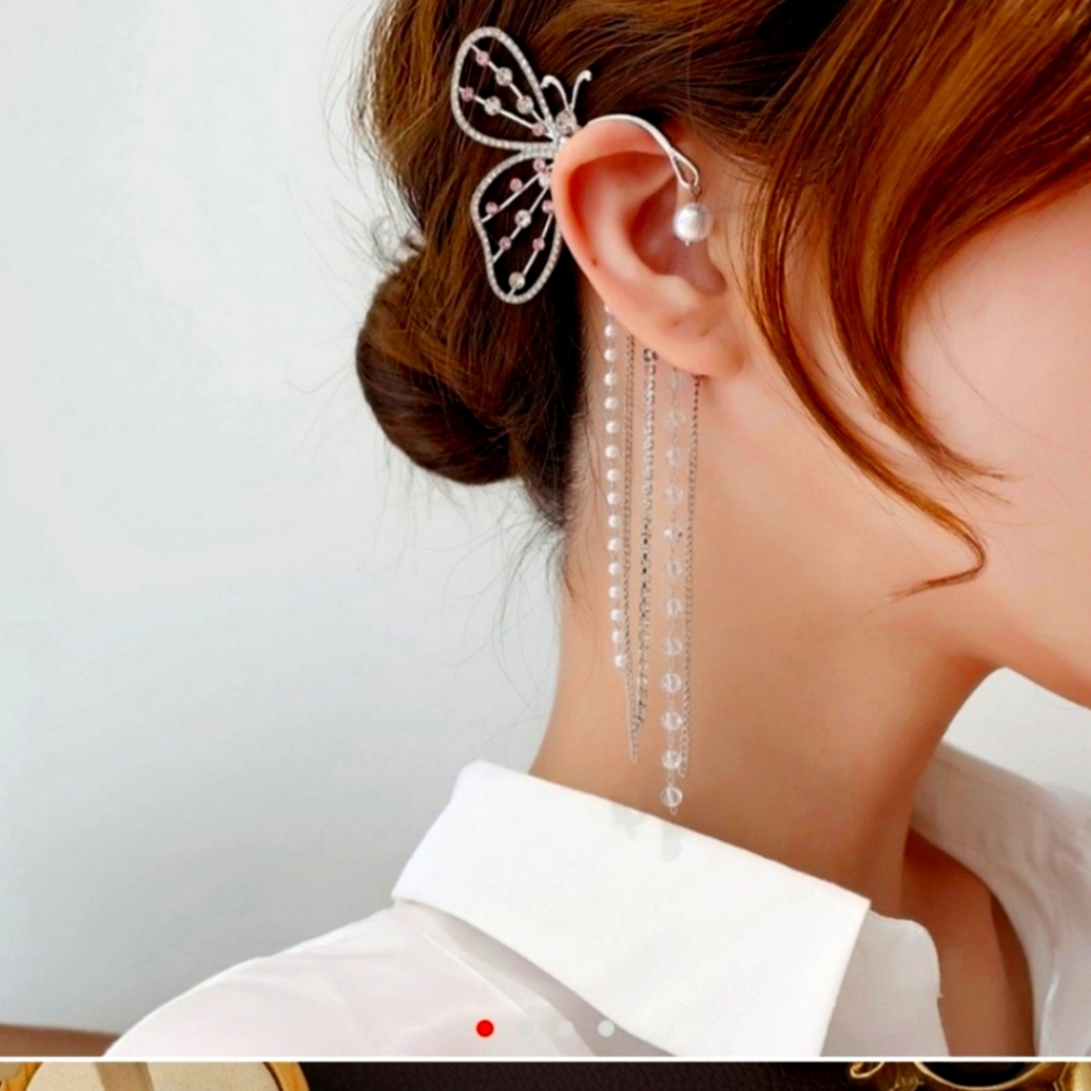 Tassel butterfly earrings